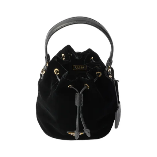 Velvet Mini-Bag With Nappa Leather Details
