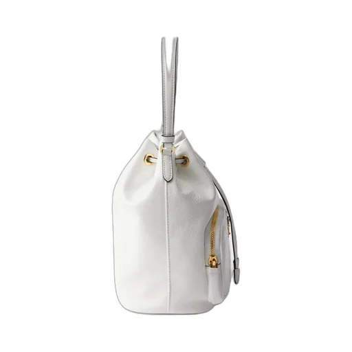 Prada Duet Naplak Patent Leather Bucket Bag