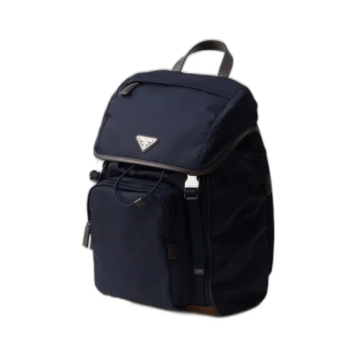 Re-Nylon And Leather Backpack