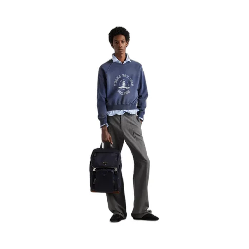 Re-Nylon And Leather Backpack