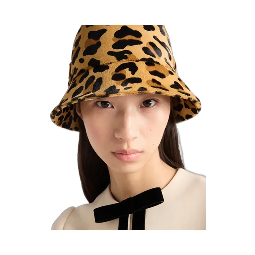 Printed Leather Bucket Hat
