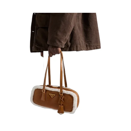 Medium Shearling Two-Handle Bag
