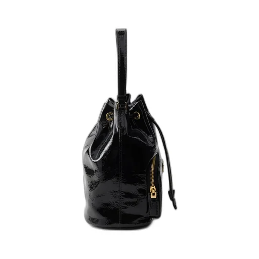 Prada Duet Naplak Patent Leather Bucket Bag