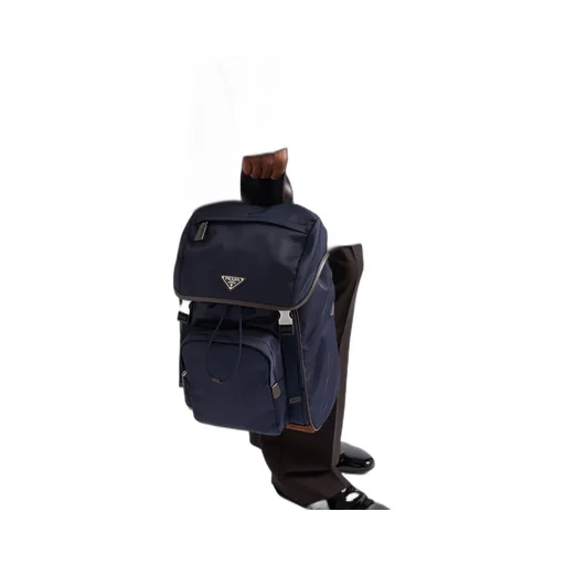 Re-Nylon And Leather Backpack