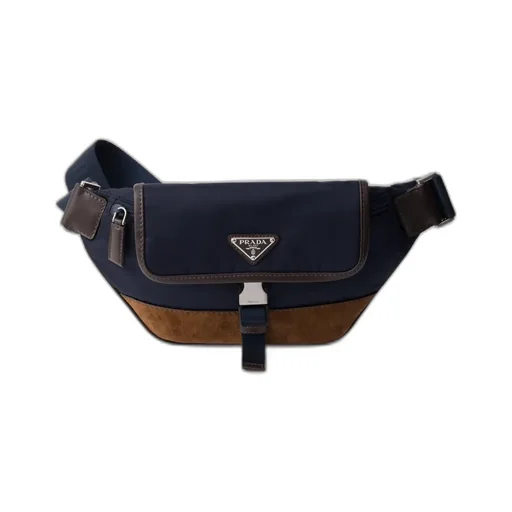 Re-Nylon And Leather Belt Bag