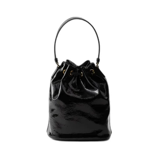 Prada Duet Naplak Patent Leather Bucket Bag