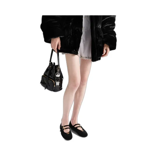 Prada Duet Naplak Patent Leather Bucket Bag