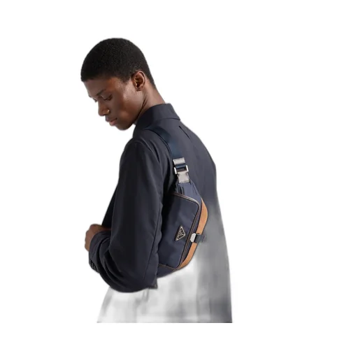 Re-Nylon And Leather Belt Bag