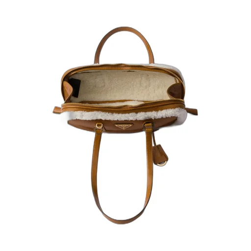 Medium Shearling Two-Handle Bag