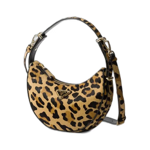 Prada Arqué Printed Leather Shoulder Bag