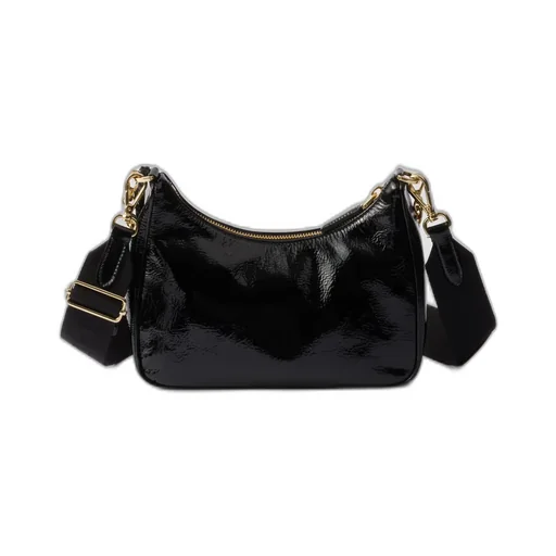 Prada Re-Edition 2005 Naplak Patent Leather Bag With Charm