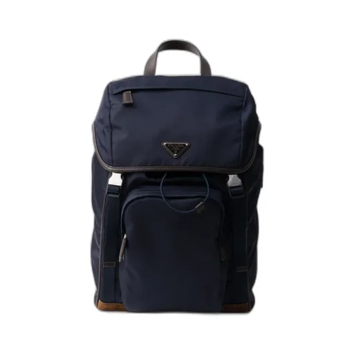 Re-Nylon And Leather Backpack