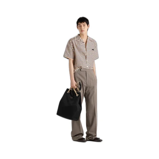 Striped Cotton And Silk Bowling Shirt