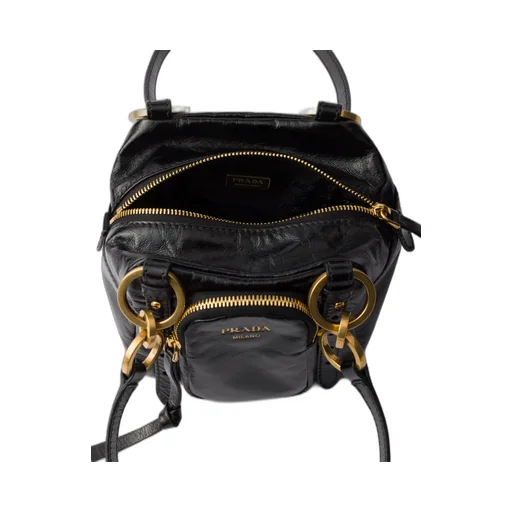 Prada Dangle Leather Top-Handle Mini-Bag