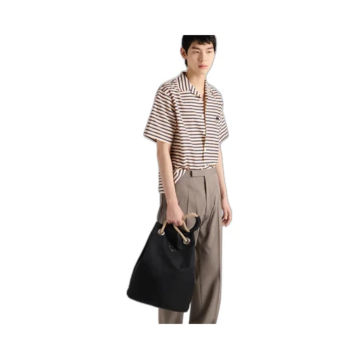 Striped Cotton And Silk Bowling Shirt