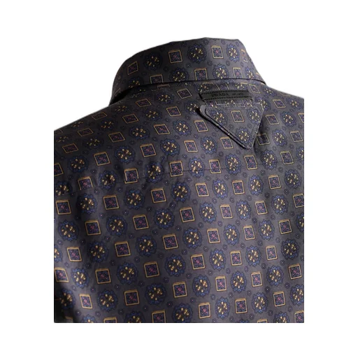 Short-Sleeved Printed Silk Shirt