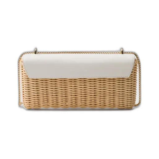 Wicker And Leather Mini Bag