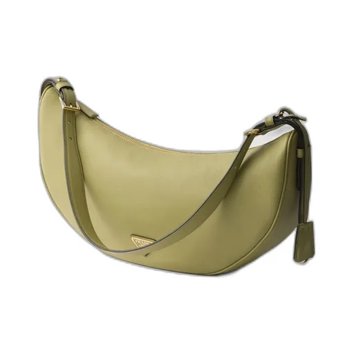 Prada Demi-Lune Large Leather Shoulder Bag
