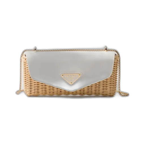 Wicker And Leather Mini Bag