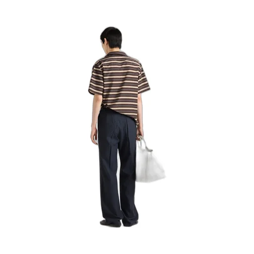 Striped Cotton And Silk Bowling Shirt