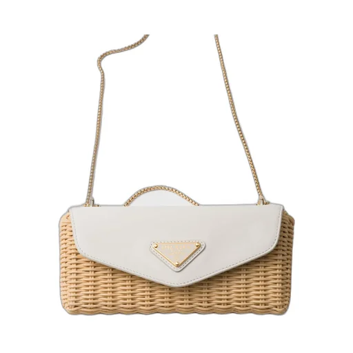 Wicker And Leather Mini Bag
