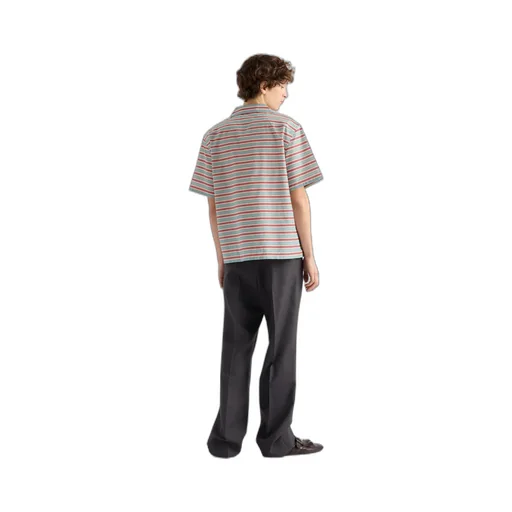 Striped Cotton And Silk Bowling Shirt