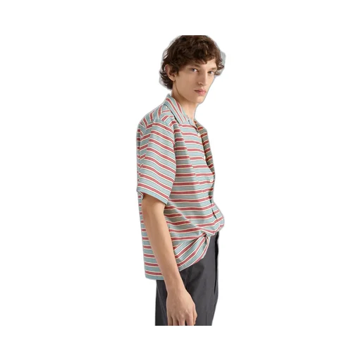 Striped Cotton And Silk Bowling Shirt
