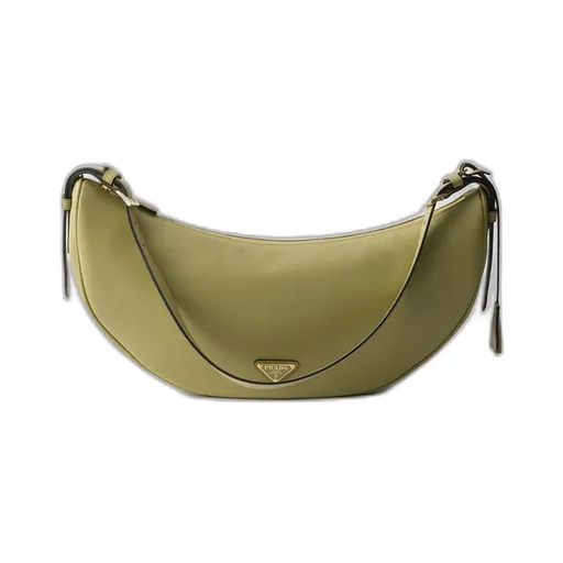 Prada Demi-Lune Large Leather Shoulder Bag