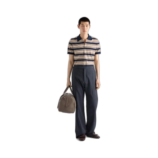 Striped Cotton Polo Shirt