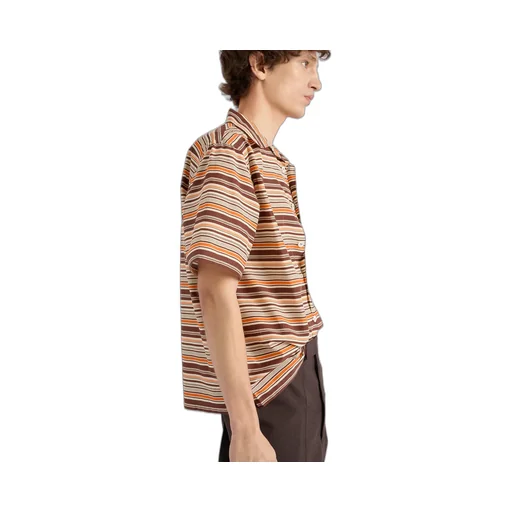 Striped Cotton And Silk Bowling Shirt