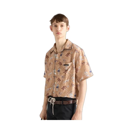 Printed Silk Blend Bowling Shirt
