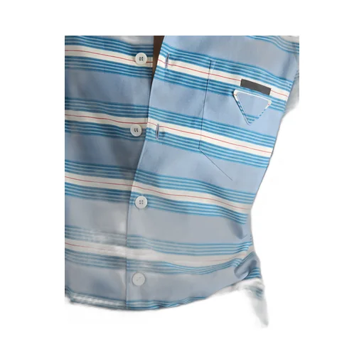 Striped Cotton And Silk Bowling Shirt