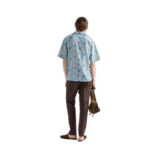 Printed Silk Blend Bowling Shirt