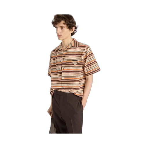 Striped Cotton And Silk Bowling Shirt