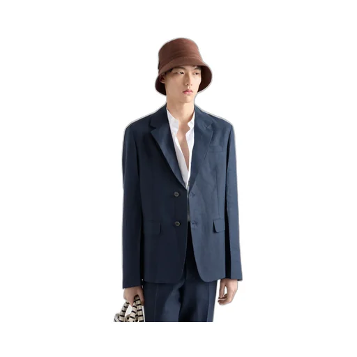 Single-Breasted Linen Jacket