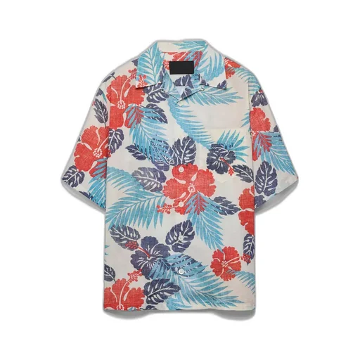 Printed Cotton Bowling Shirt