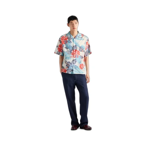 Printed Cotton Bowling Shirt