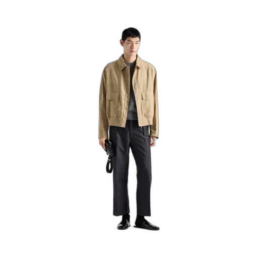 Suede And Cotton Bomber Jacket