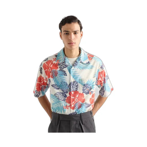 Printed Cotton Bowling Shirt