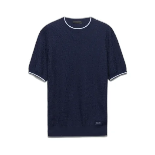 Short-Sleeved Silk And Cotton Sweater