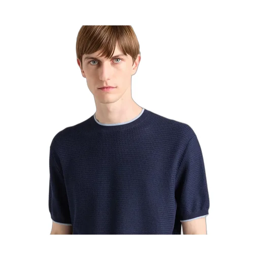 Short-Sleeved Silk And Cotton Sweater