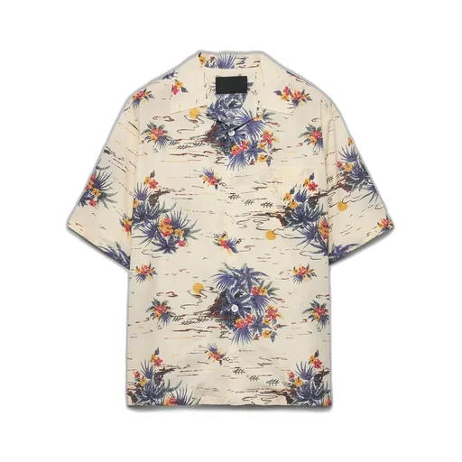 Printed Cotton Bowling Shirt