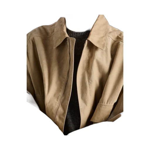 Suede And Cotton Bomber Jacket