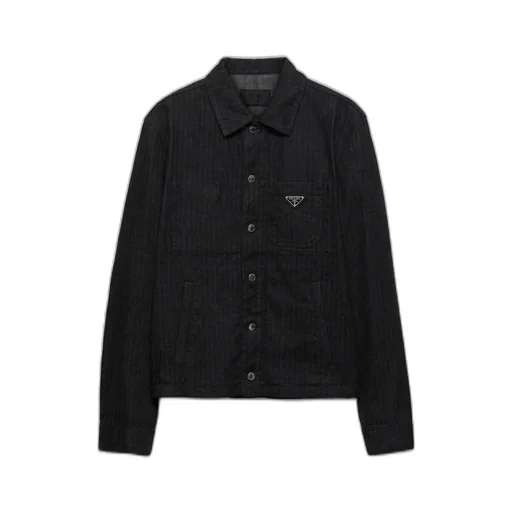 Chevron Denim Blouson Jacket