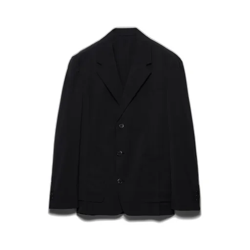 Single-Breasted Wool Blend Jacket