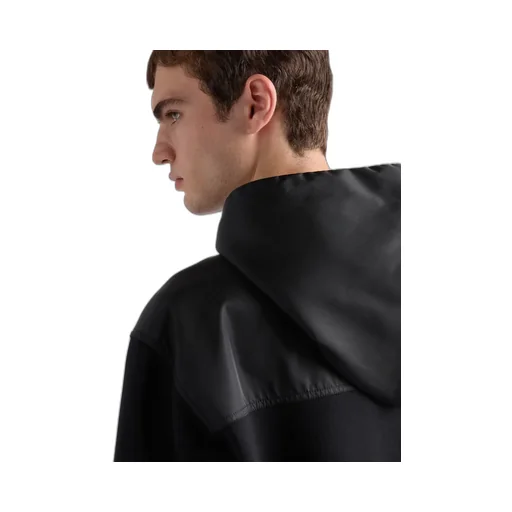 Cotton Fleece And Re-Nylon Hoodie