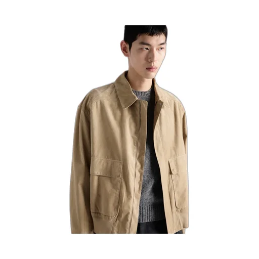 Suede And Cotton Bomber Jacket