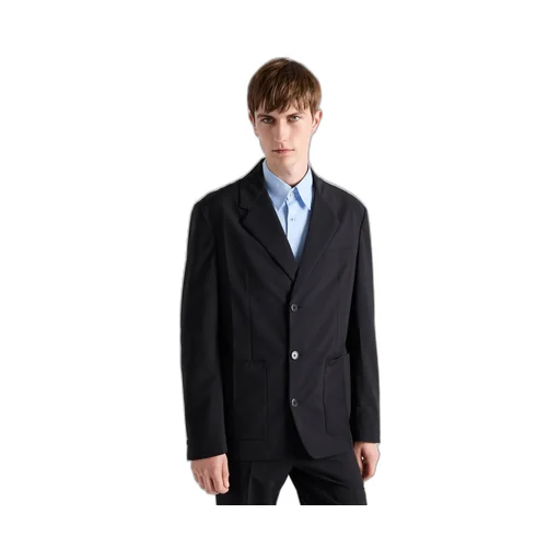 Single-Breasted Wool Blend Jacket