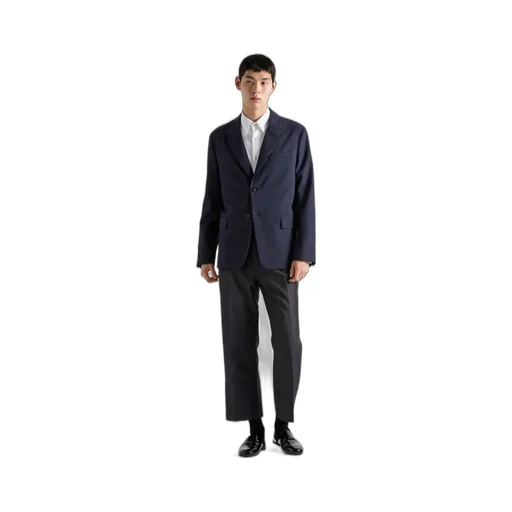 Single-Breasted Wool Blend Jacket