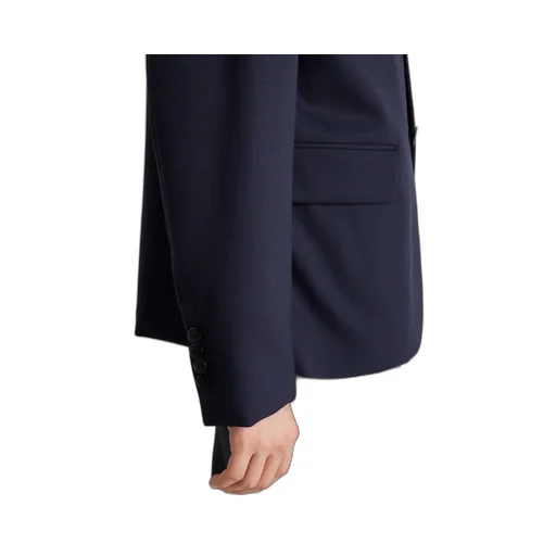 Single-Breasted Wool Blend Jacket